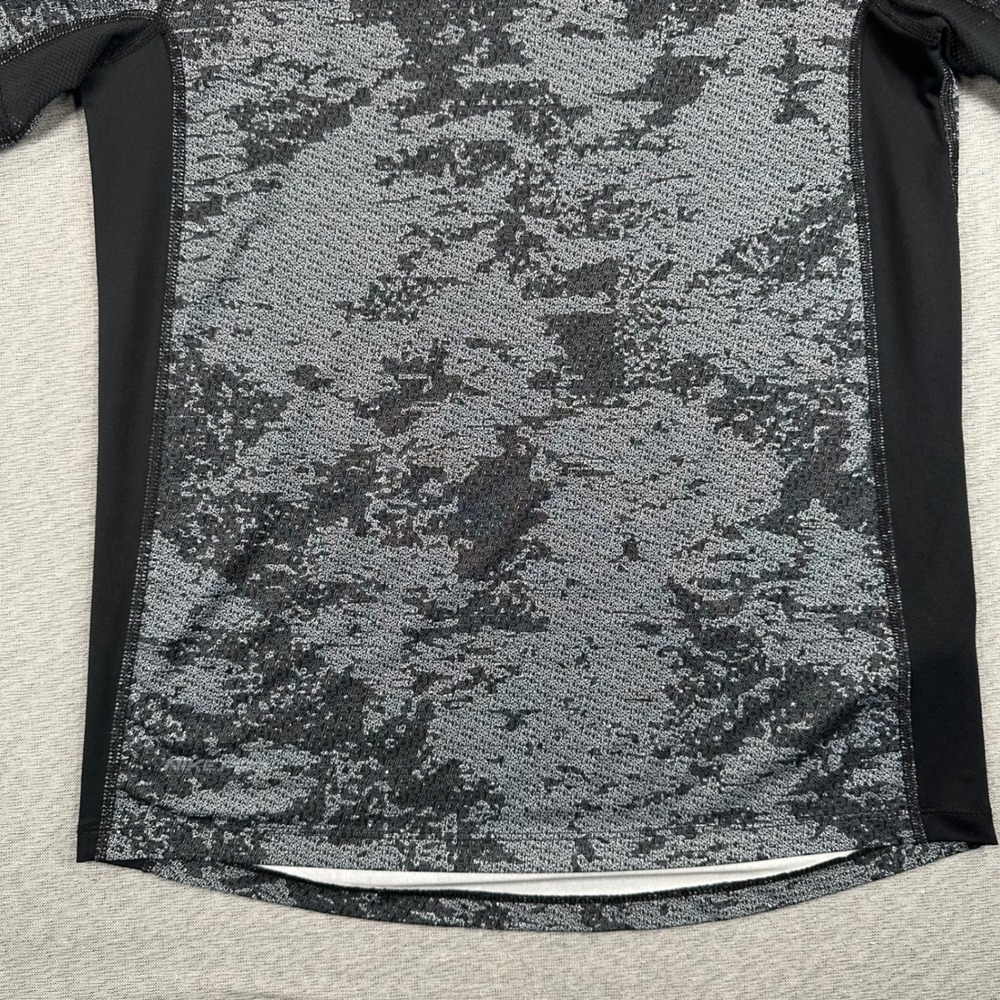 Nike Pro Shirt Womens L Gray Black Logo Camo Training Top Short Sleeve Dri-FIT - Picture 9 of 11